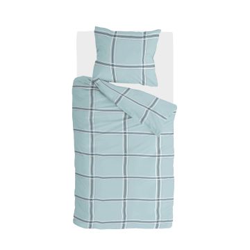 Soft Squares dekbedovertrek 135x200cm blauw