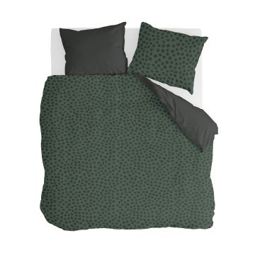 Spots & Dots dekbedovertrek 240x220cm donkergroen