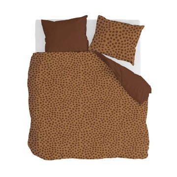 Spots & Dots dekbedovertrek 200x200cm warm bruin