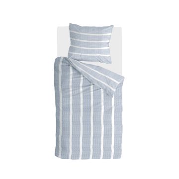 Stripe Along dekbedovertrek 135x200cm blauw