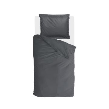 Vintage Satin dekbedovertrek 135x200cm antraciet