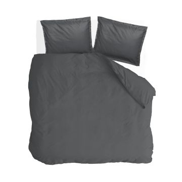 Vintage Satin dekbedovertrek 200x220cm antraciet