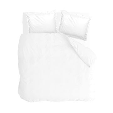 Vintage Satin dekbedovertrek 200x220cm wit