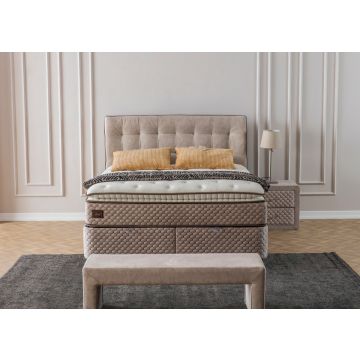 Monte Carlo opbergboxspring 140x200cm beige