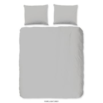 Pure Lits-jumeaux dekbedovertrekset 240x220cm microfiber nr:0600 licht grijs