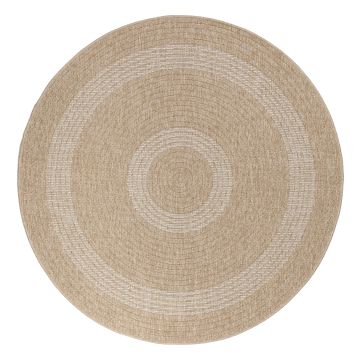 Comilla Nipu binnen- & buitenkleed rond Ø 120cm jute beige