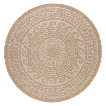 Comilla Rishi binnen- & buitenkleed rond Ø 120cm jute beige