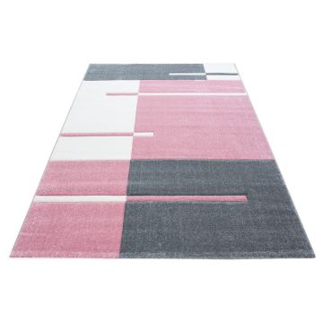 Hawaii Streep vloerkleed laagpolig rechthoek 120x170cm roze