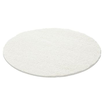 Life Shaggy vloerkleed hoogpolig rond Ø 80cm crème