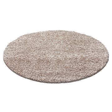 Life Shaggy vloerkleed hoogpolig rond Ø 80cm beige