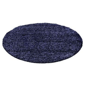 Life Shaggy vloerkleed hoogpolig rond Ø 80cm navy blauw