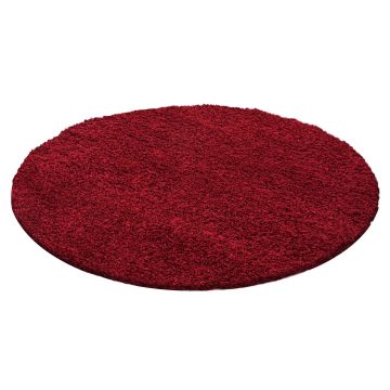 Life Shaggy vloerkleed hoogpolig rond Ø 80cm rood