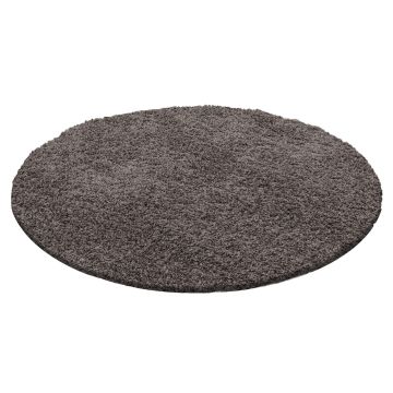 Life Shaggy vloerkleed hoogpolig rond Ø 80cm taupe