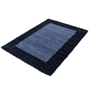 Life Shaggy Schaduw vloerkleed hoogpolig rechthoek 300x400cm navy blauw