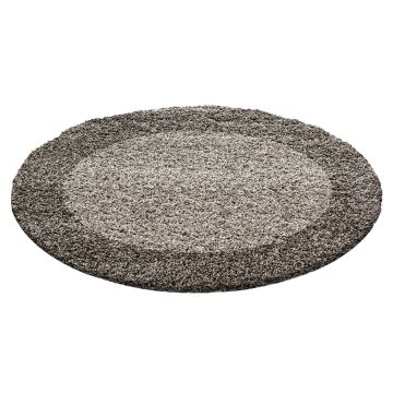 Life Shaggy Schaduw vloerkleed hoogpolig rond Ø 120cm taupe