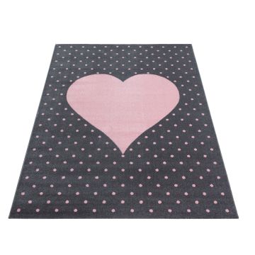 Bambi Hart kinderkamer vloerkleed laagpolig rechthoek 120x170cm roze 