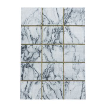 Naxos Tegel vloerkleed laagpolig rechthoek 200x290cm goud