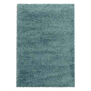 Sydney Shaggy vloerkleed hoogpolig rechthoek 60x110cm aqua blauw