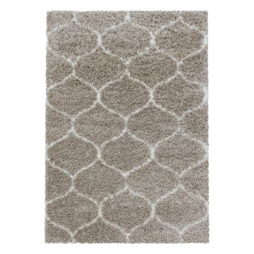 Salsa Shaggy vloerkleed hoogpolig rechthoek 60x110cm beige