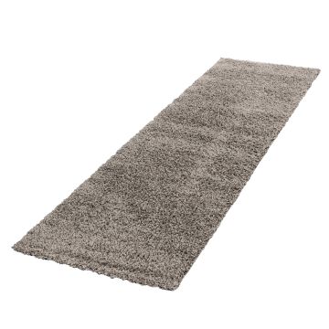 Life Shaggy vloerkleed hoogpolig loper 80x250cm beige