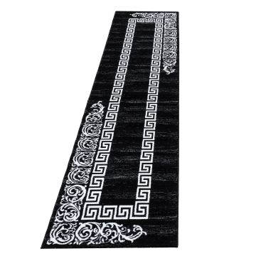 Miami Henna vloerkleed laagpolig loper 80x300cm zwart