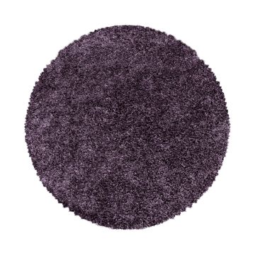 Sydney Shaggy vloerkleed hoogpolig rond Ø 80cm violet