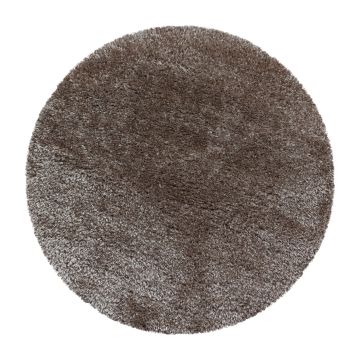 Brilliant Shaggy vloerkleed hoogpolig rond Ø 160cm taupe