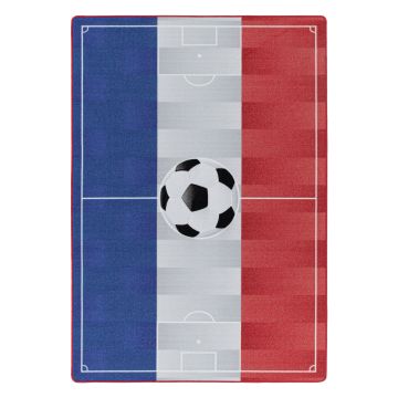 Play Voetbalveld Nederland antislip kinderkamer speelkleed lussenpolig rechthoek 100x150cm wit