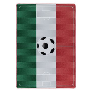 Play Voetbalveld Italië antislip kinderkamer speelkleed lussenpolig rechthoek 100x150cm wit