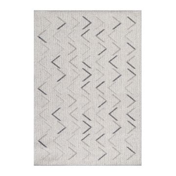 Aruba Wavy buitenkleed platgeweven rechthoek 60x100cm crème