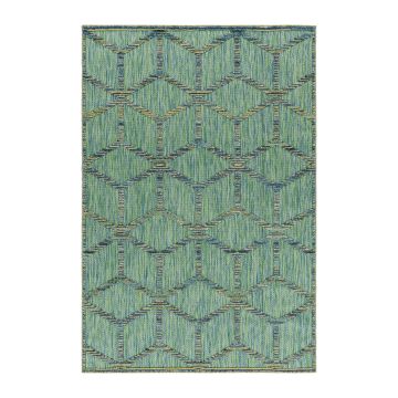 Bahama Novel buitenkleed hoog-laagpolig loper 80x250cm groen