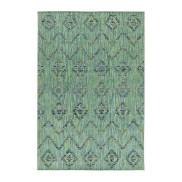 Bahama Wavy buitenkleed hoog-laagpolig rechthoek 240x340cm groen