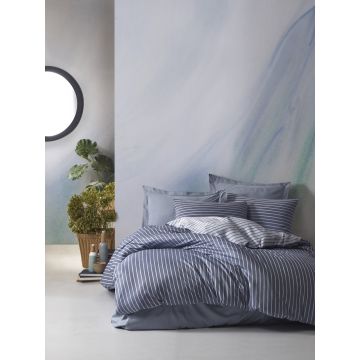 Bamboo 2-persoons dekbedovertrekset 200x220cm satijn blauw