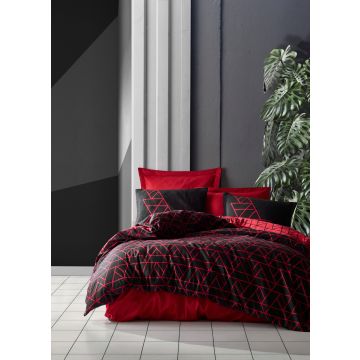 Dark 2-persoons dekbedovertrekset 200x220cm katoen renforcé shadow bordeaux