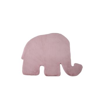 Caty Olifant effen kindervloerkleed fluffy hoogpolig 80x100cm roze