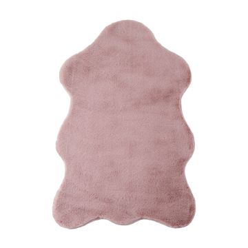 Caty Schapenvacht effen kindervloerkleed fluffy hoogpolig 60x90cm roze