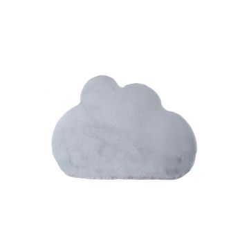 Caty Wolk effen kindervloerkleed fluffy hoogpolig 80x120cm zilver