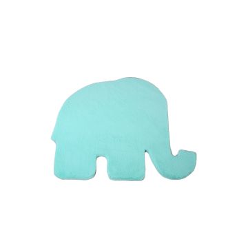 Caty Olifant effen kindervloerkleed fluffy hoogpolig 80x100cm mintgroen