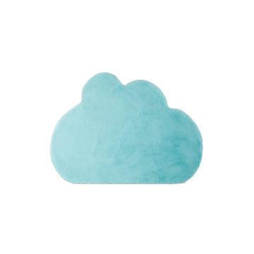 Caty Wolk effen kindervloerkleed fluffy hoogpolig 80x120cm mintgroen