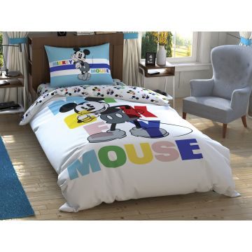 Disney Home - Mickey Mouse Colour Face BRF 1-persoons kinder dekbedovertrekset (gelicentieerd)