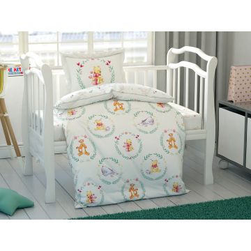 Disney Home - Winnie de Poeh & Vriendjes ranforce baby dekbedovertrekset 100x150cm (gelicentieerd)