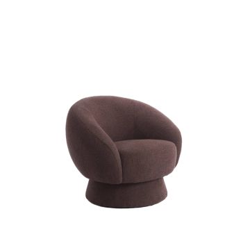 AVORIA fauteuil bouclé (lus) 92x82x77cm donker bruin