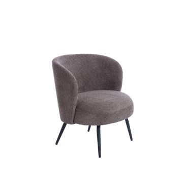 DIEYDA fauteuil 68x67x72cm bruin met zwart poten