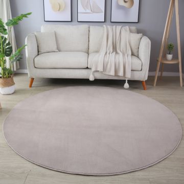 Sky vloerkleed laagpolig rond Ø 200cm beige