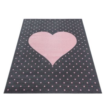 Bambi Hart kinderkamer vloerkleed laagpolig rechthoek 160x230cm roze 
