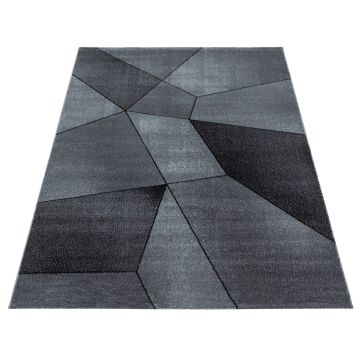 Beta 3D vloerkleed laagpolig rechthoek 80x150cm grijs