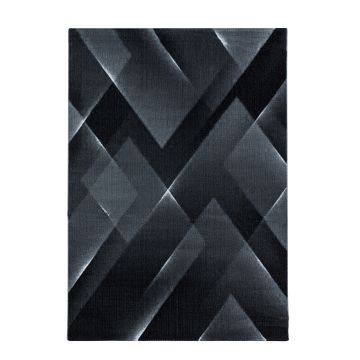 Costa Carp vloerkleed laagpolig rechthoek 200x290cm zwart