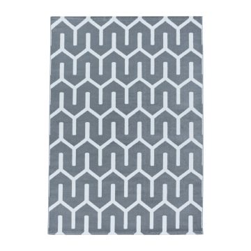 Costa Blas vloerkleed laagpolig rechthoek 80x150cm grijs