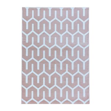 Costa Blas vloerkleed laagpolig rechthoek 160x230cm roze