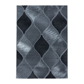 Costa Finca vloerkleed laagpolig rechthoek 160x230cm zwart